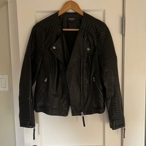 Topshop Faux Leather Moto Jacket